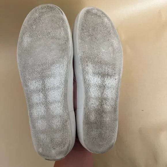 Kate Spade Lillie Pink Suede Ruffle Slip-On Sneakers Leather Upper Size 8.5 - Picture 14 of 14